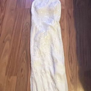 Impressions White Beaded Gown